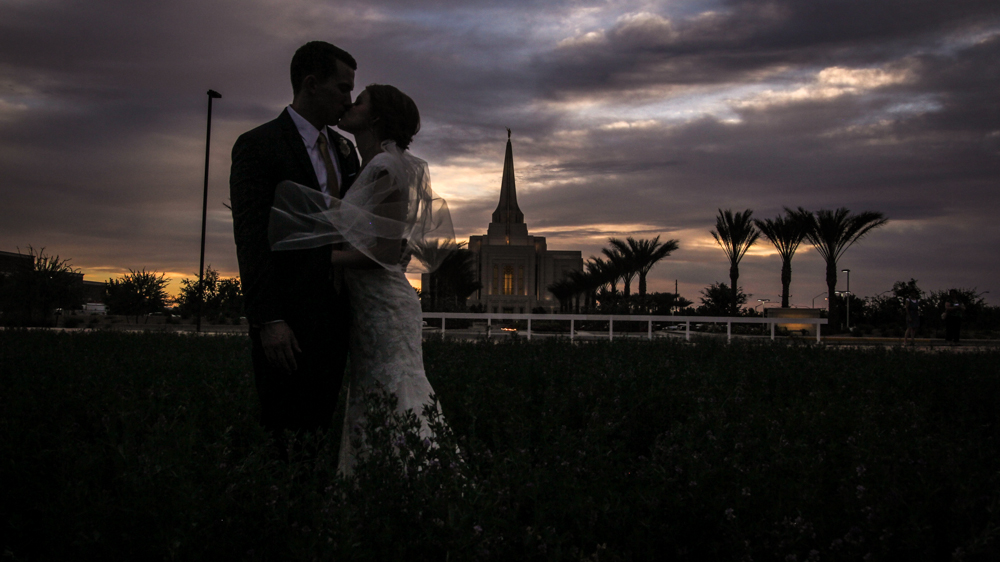 Sunset picture Gilbert Temple Wedding
