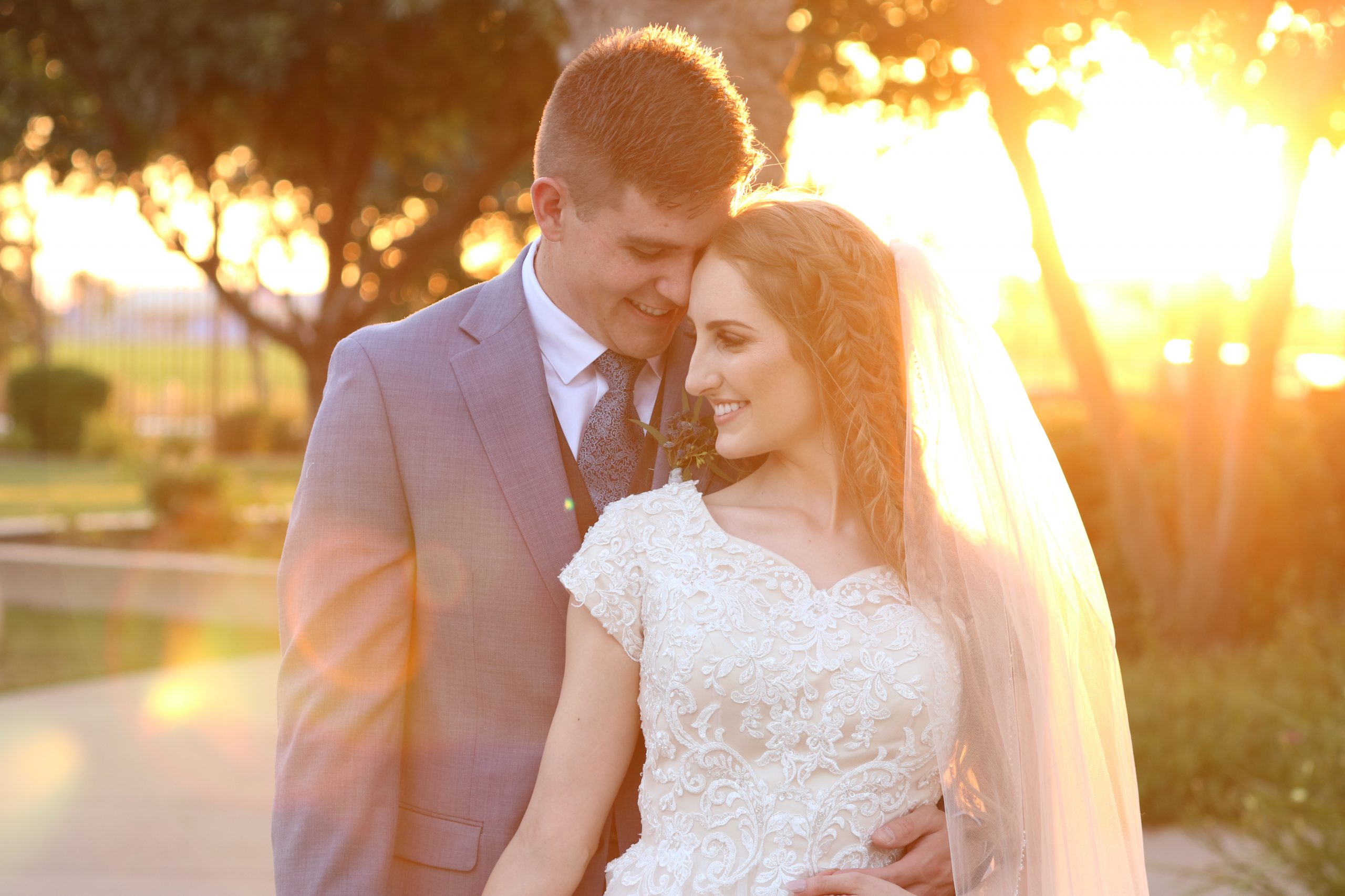 Gilbert Temple Wedding Photography with a bride and groom